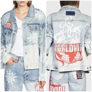 KSUBI Oversized Denim Spike Jacket